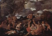 Nicolas Poussin Bacchanal with a Lute-Player oil painting reproduction